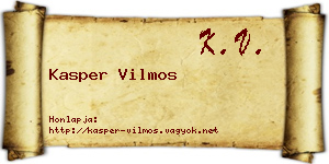 Kasper Vilmos névjegykártya